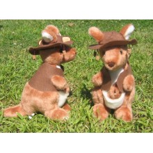 Red Kangaroo Soft Toy with Waltzing Matilda Musical Feature, 21cm